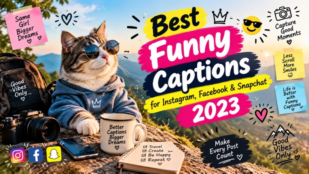 Best Funny Captions 2023 for Instagram, Facebook & Snapchat..