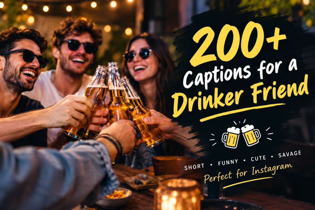 200+ Captions for a Drinker Friend