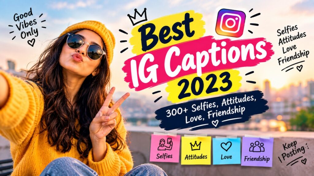 Best IG Captions 2023- 300+ Selfies, Attitudes, Love, Friendship